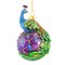Noble Gems 4.75 In Peacock On Ball Christmas Tree Ornament , Bird Feather
